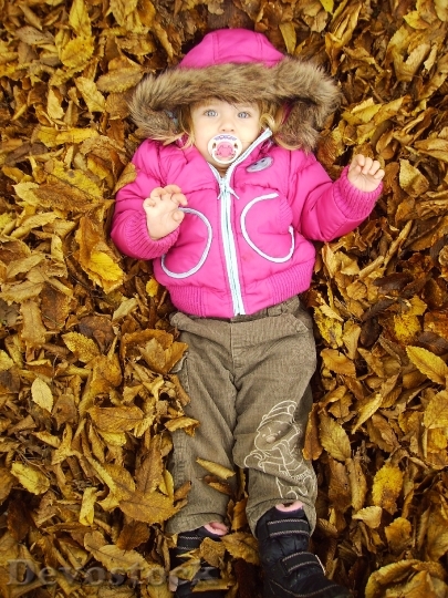 Devostock Autumn Child Kid Girl 0