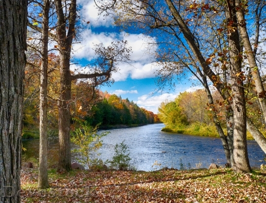 Devostock Autumn Landscape River Into
