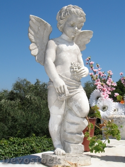 Devostock Baby Angel Statue Stone