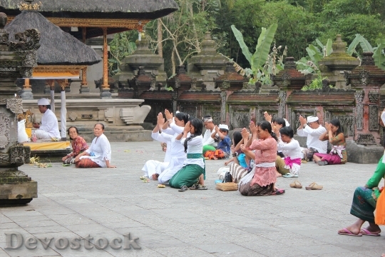 Devostock Bali Praying Religion Temple