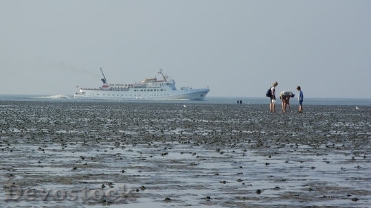Devostock Beach Sea Ship Sandy
