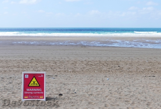 Devostock Beach Warning Sea Summer