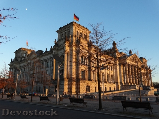 Devostock Berlin Sunset Building Flag