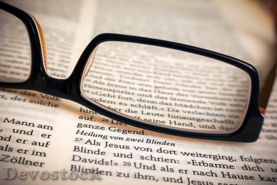 Devostock Bible Glasses Healing Read