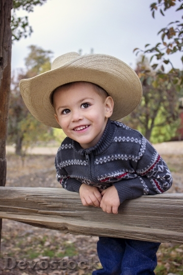 Devostock Boy Cowboy Hat Child