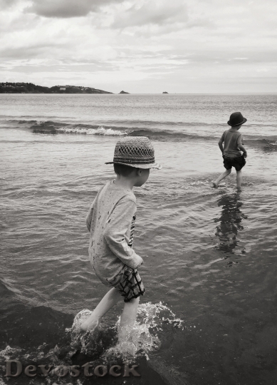 Devostock Boys Sea Sand Summer