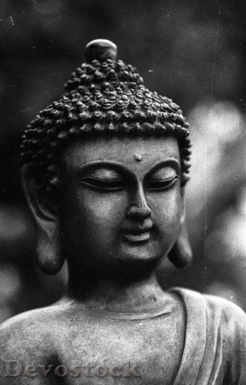 Devostock Buddha Black White Monochrome