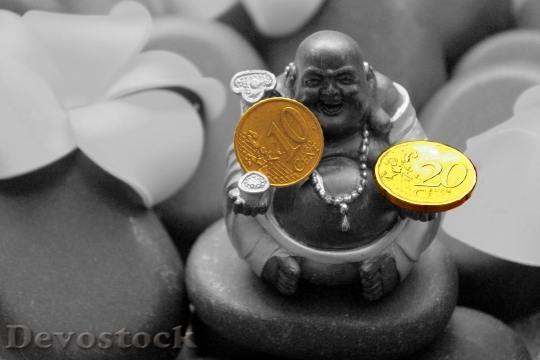 Devostock Buddha Statue Money Blossom 0