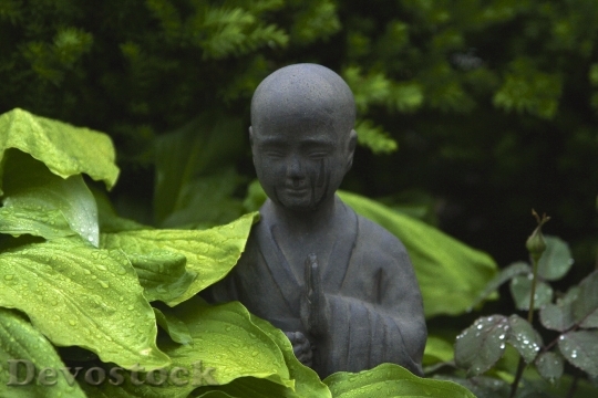 Devostock Buddha Statue Sculpture Outdoor