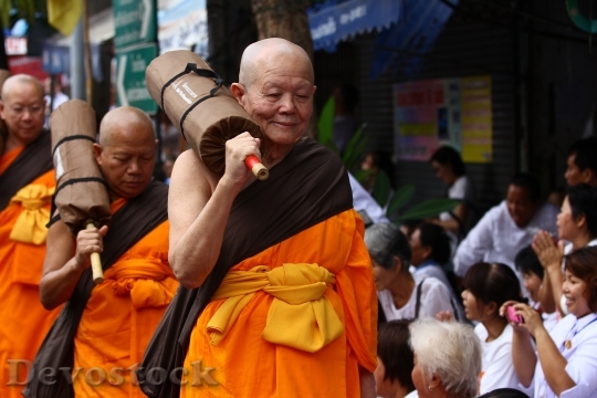 Devostock Buddhists Monks Walk Robes 1