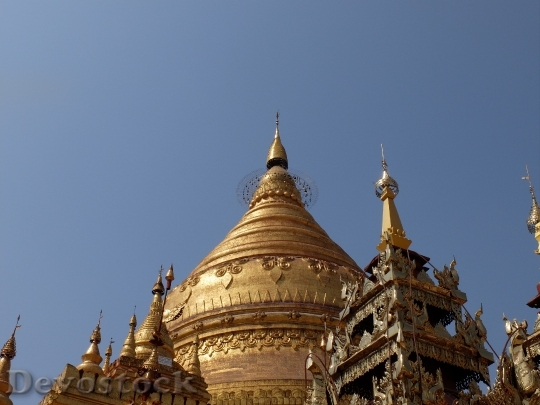 Devostock Burma Temple Gold Pagoda