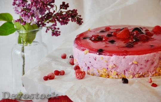Devostock Cake Quark Berries Father