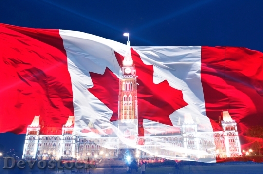 Devostock Canada Day Flag Canadian