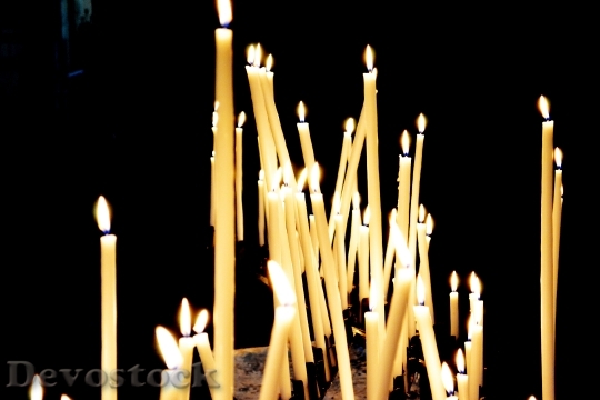 Devostock Candle Flame Wax Church