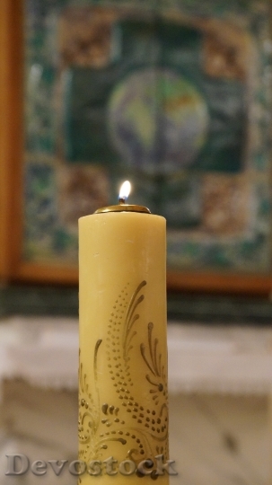 Devostock Candle Tabernacle Wax Candle