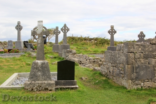 Devostock Celtic Graveyard Cemetery Cross