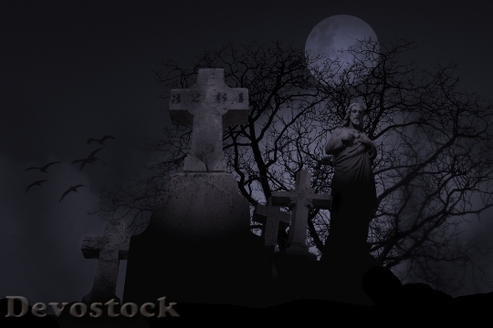 Devostock Cemetery Spooky Graveyard Symbol