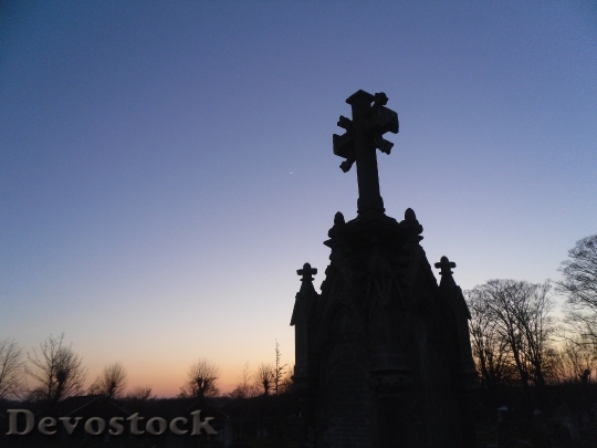 Devostock Cemetery Stone Silhouette Shape