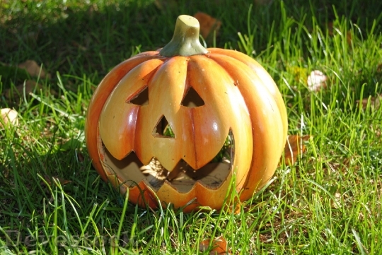 Devostock Ceramic Pumpkins Faces Halloween
