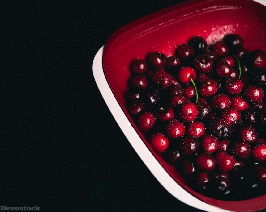 Devostock Cherries Bowl Fruit Healthy