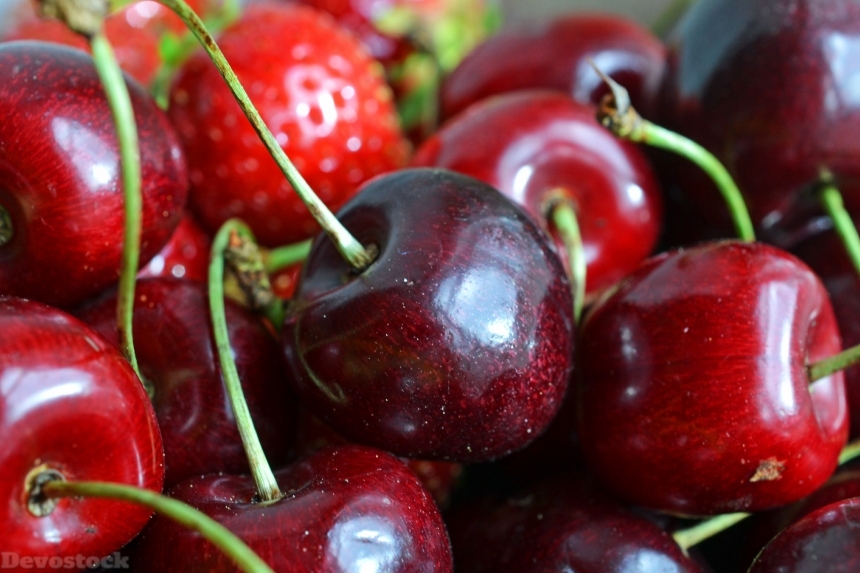 Devostock Cherries Fruit Fruits Strawberry