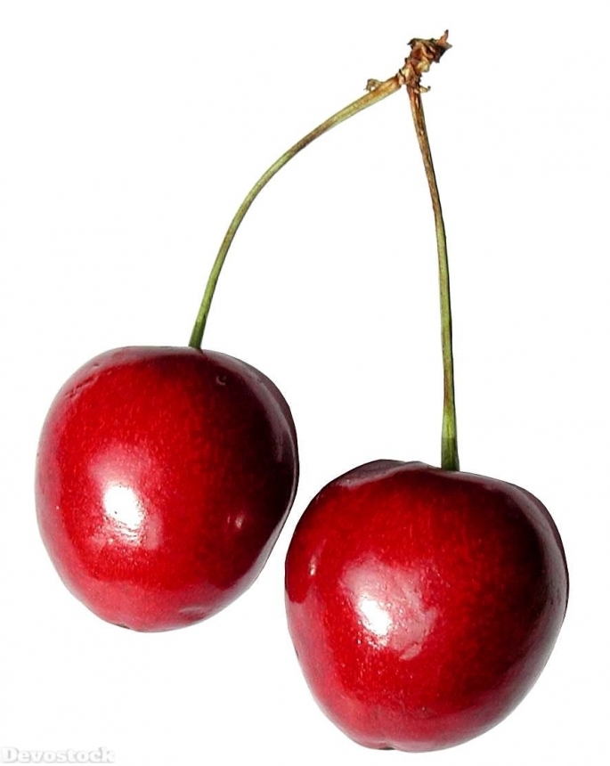 Devostock Cherry Fruit On White
