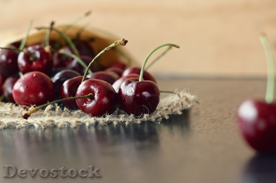 Devostock Cherry Red Macro Food 0