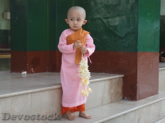 Devostock Child Myanmar Burma Monk 0