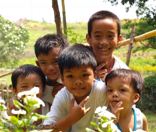 Devostock Children Smiling Asian Filipino