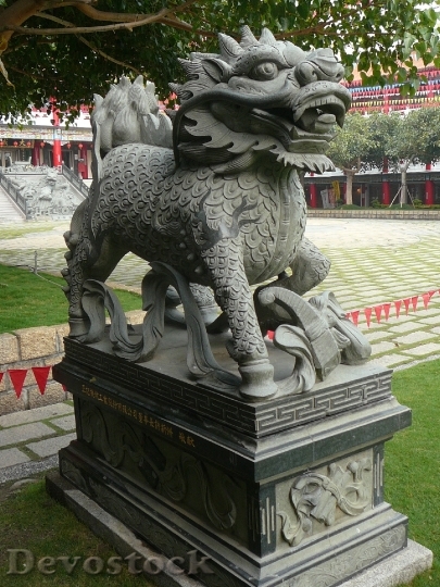 Devostock China Dragon Lion Temple