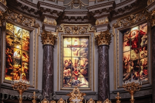 Devostock Church Altar Altarpiece Glassart