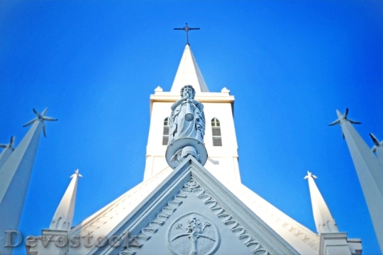 Devostock Church Religion Cross Blue