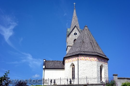 Devostock Church Sky Blue Steeple