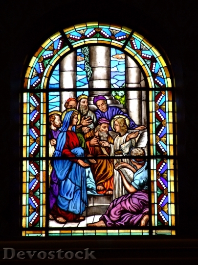 Devostock Church Stained Glass Window 21
