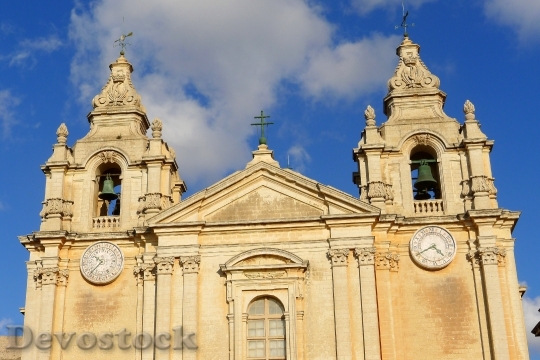 Devostock Church Steeple Christianity Clock
