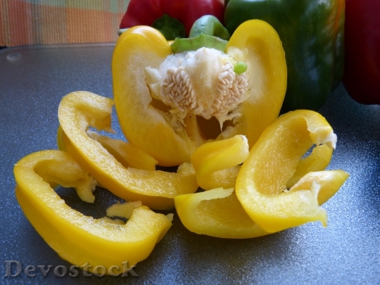 Devostock Close Paprika Vegetables Yellow