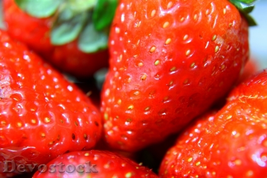 Devostock Close Up Strawberry Fruit