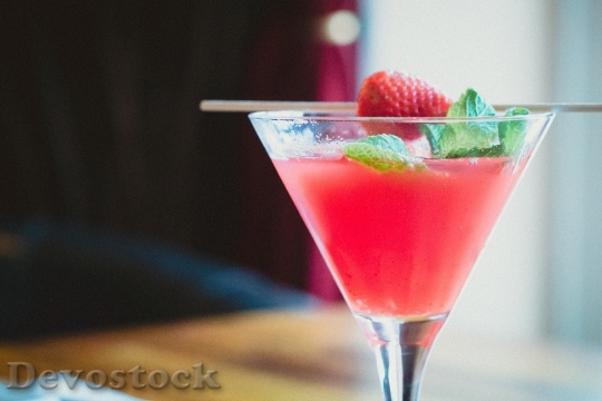 Devostock Cocktail Drink Strawberry Glass