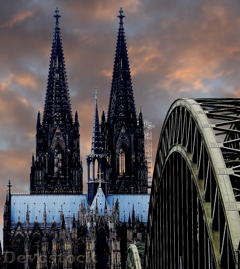 Devostock Cologne Cathedral Hohenzollern Bridge