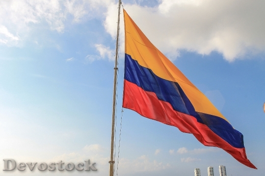 Devostock Colombian Flag Sky Colombia