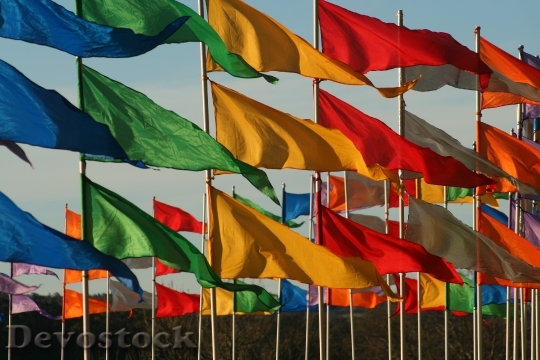 Devostock Colorful Flags Blowing In