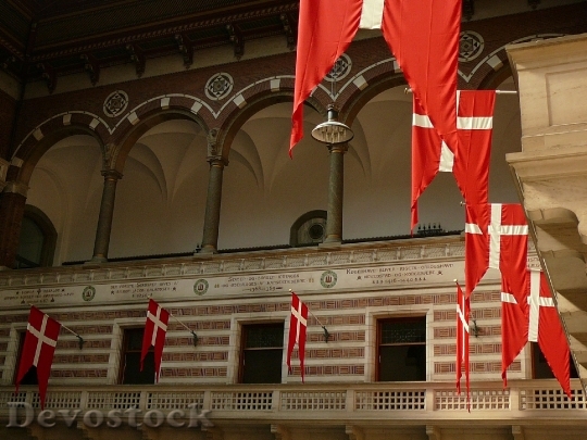 Devostock Copenhagen Town Hall Flags