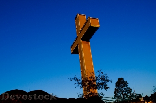 Devostock Cross Sky Blue Religion