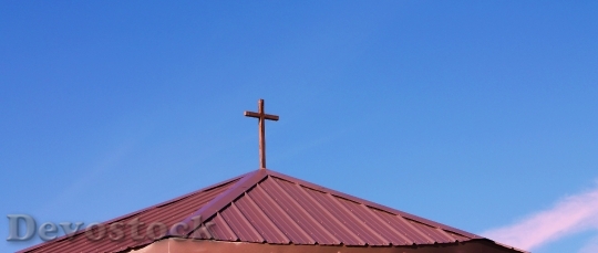 Devostock Cross Sky Christian Cross