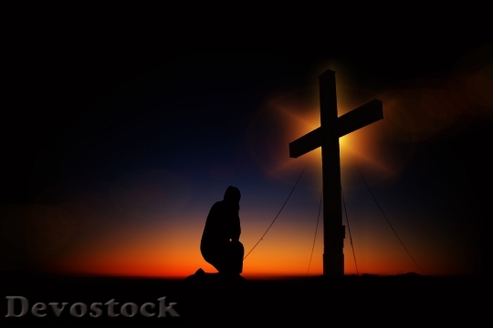 Devostock Cross Sunset Humility Devotion 0
