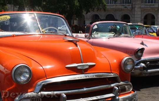 Devostock Cuba Classic Cars Orange