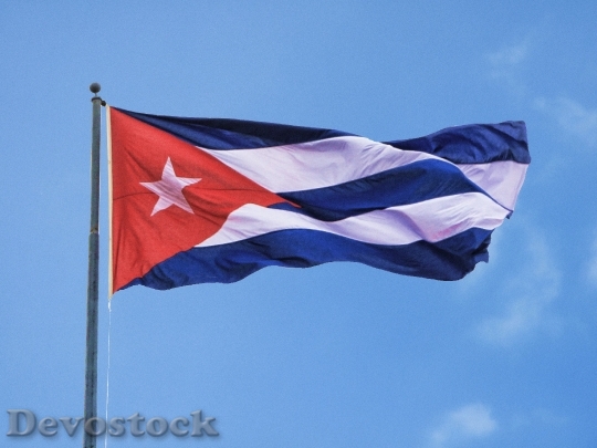 Devostock Cuba Flag Cuban Sky