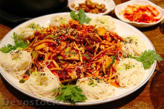 Devostock Delicious Korean Food Dinner