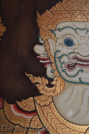 Devostock Demon Face Ornamental Painting