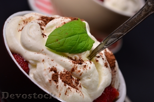 Devostock Dessert Strawberries Whipped Cream
